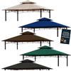 freigarten.de Tetto di ricambio per gazebo barbecue 2,4[m] x 1,5[m] sabbia anticato gazebo impermeabile Materiale: PVC Panama Soft 370 g/m² extra forte, modello 11 (verde)