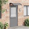 HaoChrymec Pensilina da Esterno in Policarbonato, Nero 100x75 cm, Tettoia Parapioggia con Struttura Alluminio e ABS, Resistente agli UV, Ideale per Porte d'Ingresso e Balconi