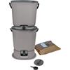 skaza Exceeding Expectations. Skaza Bokashi - Set essenziale (2 x 15,3 litri) + base, composti da giardino in plastica riciclata, set di base con 1 kg di fermentazione, grigio chiaro