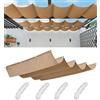 Woace Vela Ombreggiante a Onda Retrattile Tenda da Sole per Esterno Vele Ombreggianti Impermeabile Telo Parasole con Fune Occhiellato Protezione UV Tenda Vela per Giardino Terrazza 1.5x3M Cachi