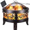 Gardebruk Braciere Rotondo Ø 67cm Acciaio Parascintille Attizzatoio Bracieri da Esterno Giardino