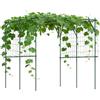 Outsunny traliccio in acciaio inox con supporto triangolare 223x223x223 cm Arco di rose per piante rampicanti Traliccio da giardino per piante da appartamento Traliccio per ortaggi Fiori Verde