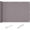 QINGLV Frangi-Vista per Balcone 60x100cm Frangi-Vista E Telo Frangivento per Balconi Impermeabile Anti-UV Telo Frangi-Vista per Balcone Giardino con Occhielli Fascette E Corde -Grigio