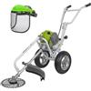 VITO - Decespugliatore termico 52 cm³ con ruote, lama Ø 255 mm + casco di sicurezza a rete