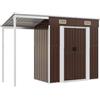 vidaXL Capanno Giardino Tetto Esteso Marrone 277x107x181cm Acciaio