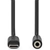 Nedis Adattatore USB-C - USB 2.0 - Spina USB-C - 3.5 mm femmina - 1.00 m - Rotondo - Nichelato - PVC - Nero - Etichetta