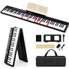 RELAX4LIFE Tastiera Elettronica 88 Tasti Semi-Pesati con 1000 Suoni, 1000 Ritmi e 150 Brani Dimostrativi, Doppia Tastiera, Pieghevole con Borsa per Principianti e Appassionati di Pianoforte