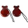 RANRAO Set di percussioni manuali per adulti, nacchere spagnole, 2 paia, materiale in legno robusto (marrone)