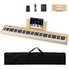 KOMFOTTEU Pianoforte digitale a 88 tasti, tastiera per pianoforte con 380 suoni, 128 ritmi, 88 demo, MIDI, pedale di sostegno, pianoforte elettrico portatile con supporto per musica, borsa da