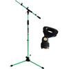 keepdrum Keep Drum ms106 supporto per microfono con asta e del metallo Base + Clip (verde)