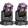 Kiinsehtoq 2PCS 150W Teste Mobili LED RGBW DJ Luci 3 assi Rotazione infinita Luci da Discoteca Stroboscopica per Feste Natale Spettacolo Bar Club Palcoscenico