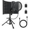 SwaykTech Microfono da Studio Con Schermo Isolante, Filtro Antipop e Supporto a Treppiede In Metallo, Microfono da Studio per PC, Laptop e Smartphone, Microfono per Registrazioni Musicali, Canto e Podcast