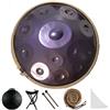 Generic Kurd Minor 440 Hz Handpan, tamburo a mano in acciaio inox con custodia in viola, 10 note strumento musicale per adulti, 56 cm