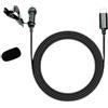 Fazvncv ZJ030MR USB C Microfono Lavalier Lapel, Clip On Omnidirezionale Condensatore Mic 20Hz-16KHz Muffs Opzionale