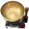 Amilav Collections 10 Large Master Healing Hand hammered Tibetan Singing Bowl ~ Great for Meditation, Yoga, Sound Bath, Mindfulness, Relaxation ~ Cushion, Wooden Mallet & Drumstick Included
