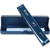 Swan Harmonica Marcatore diatonico 24 fori C Key polifonico livello professionale prestazioni adulti studenti bambini Beqinners Introduzione (SW24 blu)