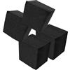 Abaodam Pannelli Fonoassorbenti Kit 4 Pezzi in Spugna Nero per Trattamento Acustico Assorbimento e Riduzione Rumore per Pareti e Porte