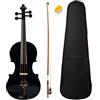SameeHome Violino Full Size 4/4 Violino Suono e Violino Elettrico Corpo Massiccio Accessori Ebano Violino Elettrico Nero di Qualità