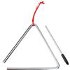 XDrum Triangolo con Bacchetta - Triangolo per Bambini e Educazione Musicale Precoce - Strumento a Percussione da 15 cm (6) con Bacchetta - Strumento Ritmico in Acciaio per Asilo