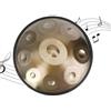 Fucxeoy Handpan a 9 note in Re minore, Strumento handpan per principianti da 22 pollici, ideale per la guarigione del suono, la meditazione personale, lo yoga, con supporto per handpan, custodia per handpan