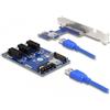 Delock scheda riser PCI Express x1 a 3 x PCIe x1 con cavo USB da 50 cm