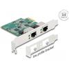 Delock Scheda PCI Express x1 a 2 x RJ45 2.5 Gigabit LAN RTL8125