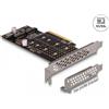 Delock Scheda PCI Express x8 a 2 x chiave NVMe M.2 interna M - Biforcazione - Fa
