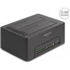 Delock Doppia docking station USB per 2 x SATA HDD/SSD con funzione clone e port