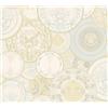 A.S. Création carta da parati in TNT con testa di Medusa in crema, blu, bianco, grigio - carta da parati barocca di lusso con effetto metallico 10,05 m x 0,70 m - 349012