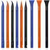 Jeffdad 9 raschietti in plastica, multiuso, in fibra di carbonio, antigraffio, per la pulizia di spazi ristretti, cucina, fessure, cibo, vernice (nero, arancione, blu)