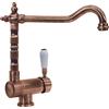 PLADOS Miscelatore monocomando MIXOLDST Old fashion con canna pieghevole per sottofinestra (17 RAME ANTICATO)