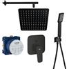vanvilla Grohe Cubeo GS01 - Sistema doccia con miscelatore monocomando e doccetta a pioggia vanvilla con rubinetto, soffione doccia, set doccia GS01, nero opaco