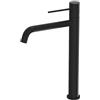 LAVITA Rubinetto per lavabo alto - Orion Nero Opaco Rubinetto verticale per bagno, miscelatore per lavabo, rubinetto per bagno con uscita alta