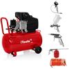 ITOOLS - Compressore d'aria ad olio 8 bar 50L 115 PSI Silenziatore 2CV 1,5KW + Kit 5 accessori aria compressa