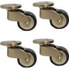 NIANXINN Piccole Ruote Piroettanti Antiche,Rotelle per Mobili in Ottone Massiccio Lucidato,Ruote in Gomma Rotazione a 360°,con Viti,Ricambio per Divano,Sedia,Armadio,Carico 150Kg,Set di 4 (F)