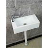 Generisch Piccolo lavabo in plastica per montaggio a parete per roulotte, camper, WC ospiti, bagno, 40 x 20 x 11 cm, bianco, ideale per campeggio, giardino, cantieri, con scarichi da 75 cm