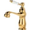 LAKKOAKOAA Rubinetto Bagno Rubinetto Lavabo, Stile Anticato Vintage Ottone Monocomando Miscelatore Bagno, Miscelatore Lavabo, Oro