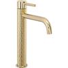 Rea Lungo Art Gold Rubinetto Lavabo Alto Miscelatore Da Bagno In Ottone Monocomando Rubinetto Lavamani Regolabile Caldo E Freddo (Oro) 18x5x28cm