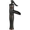 Gyx Rubinetto Bagno Cascata, Nero Monocomando Ottone Rubinetto Bagno Lavabo Regolazione A Caldo E Freddo, Per Miscelatore Lavabo E Rubinetti Per Bidet, Valvola In Ceramica, Stile Antico
