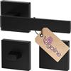 ERGO line La maniglia ERGO per porte del bagno, nera, per porte con serratura del bagno (WC), maniglia quadrata nera opaca, guarnizione per porte