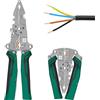 Licsaliwe Spellafili, Pinza Multifunzione da Elettricista con Tester di Tensione Utensili Elettrici Pieghevoli Professionali Spellatura, Crimpatura, Taglio e Looping