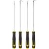 QUARKZMAN Set di 4pz Ganci e Uncini 240mm Set Strumenti Prelievo Automobilistico Rotondo Manico Plastica TPR Cr-V Acciaio al Cromo Vanadio per Rimuovere O-Ring Piccoli Oggetti, Giallo