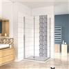 GENERIC 185 cm Box Doccia Angolare Porta Pieghevole 70 cm con Porta Battente 80 cm in Vetro 6 mm Temperato Anticalcare Trasparente Telaio Cromo Lucido