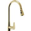Rea - Rubinetto Cucina Oro Mild Miscelatore Lavello Cucina In Ottone Miscelatore Monocomando Caldo E Freddo Regolabile Girevole A 360° (Oro) 25x29x43cm