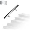 Randaco - Corrimano in acciaio inox per scale, corrimano da parete, corrimano per scala, con supporto a parete e terminali, per scale interne ed esterne, balconi, parapetti, lunghezza: 50 cm