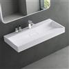 Mai & Mai Lavabo da Appoggio 90x46x11cm, Lavabo Bagno Sospeso Lavandino Bagno con Piletta di Scarico e un Foro per Rubinetteria, Lavabo da Minerale fuso Colossum19-900