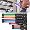 Zilimontt Set di 10 punte magnetiche speciali per cacciavite a croce per elettricisti con tipi FPH1/FPH2/FPH3/FPZ1/FPZ2/FPZ3 in lunghezze 65 mm, 80 mm e 110 mm per presa