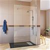 SIRHONA Porta doccia scorrevole 100 x 200 cm, vetro temperato 8 mm trasparente, isolamento termico, impermeabile, barra in acciaio inox, montaggio a parete regolabile -15 mm, design moderno per bagno