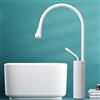 ZYCDP Miscelatore Lavabo Bagno Alto Rubinetto per Lavabo Girevole a 360° Miscelatore bagno monocomando Fredda e Calda Regolabile, Bianco