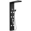 Auralum Colonna Doccia Idromassaggio 4 Funzioni con Soffione Doccia e Doccetta, Pannello Doccia Idromassaggio Nero con Display LCD, Pannello Doccia con Miscelatore in 304 Acciaio Inox per Bagno